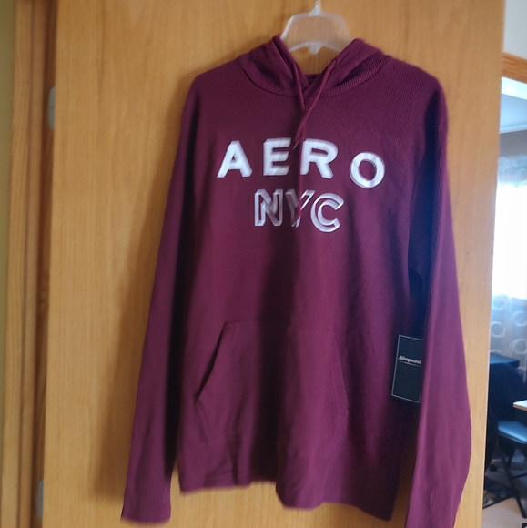 Aeropostale Men's NYC Burgundy Pullover Hoodie! NWT! - Picture 1 of 7